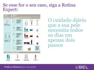 Se esse for o seu caso, siga a Rotina
Expert:

                                         O cuidado diário
                                         que a sua pele
                                         necessita todos
                                         os dias em
                                         apenas dois
                                         passos



Toda a ciência somente para a sua pele
 