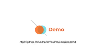 Demo
https://github.com/adrianlemess/poc-microfrontend
 
