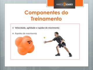 Componentes do
Treinamento
 Velocidade, agilidade e rapidez de movimento
 Rapidez de movimento
 