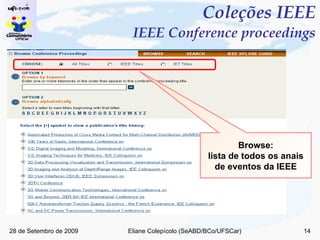Coleções IEEE   IEEE Conference proceedings Browse: lista de todos os anais de eventos da IEEE 