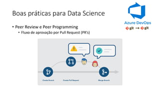 Boas práticas para Data Science
• Peer Review e Peer Programming
• Fluxo de aprovação por Pull Request (PR’s)
 