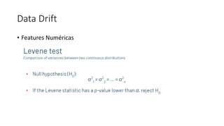 Data Drift
• Features Numéricas
 