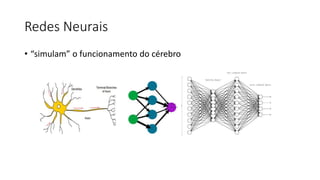 Redes Neurais
• “simulam” o funcionamento do cérebro
 