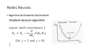 Redes Neurais
• Algoritmo do Gradiente Descendente
 