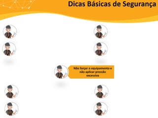 Dicas Básicas de Segurança
Não forçar o equipamento e
não aplicar pressão
excessiva
 
