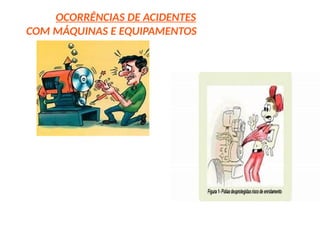 OCORRÊNCIAS DE ACIDENTES
COM MÁQUINAS E EQUIPAMENTOS
 