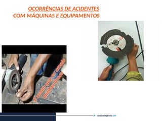 OCORRÊNCIAS DE ACIDENTES
COM MÁQUINAS E EQUIPAMENTOS
 