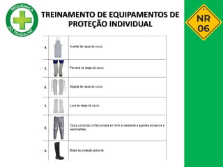 TREINAMENTO DE EQUIPAMENTOS DE
PROTEÇÃO INDIVIDUAL
 