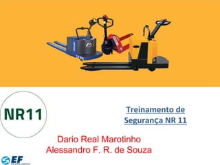 Treinamento de
Segurança NR 11
Dario Real Marotinho
Alessandro F. R. de Souza
 