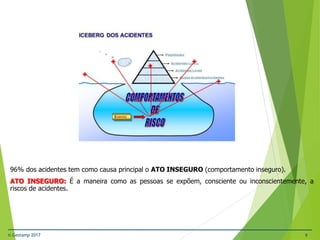 © Gestamp 2017 9
96% dos acidentes tem como causa principal o ATO INSEGURO (comportamento inseguro).
ATO INSEGURO: É a maneira como as pessoas se expõem, consciente ou inconscientemente, a
riscos de acidentes.
NR-12 – Segurança no Trabalho em Máquinas e
Equipamentos
 