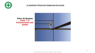 12 ACIDENTES TÍPICOS EM TRABALHOS EM ALTURA
42
Treinamento de Segurança em Trabalho em Altura (NR 35)
 