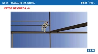 NR 35 – TRABALHO EM ALTURA
FATOR DE QUEDA - 0
 
