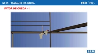 NR 35 – TRABALHO EM ALTURA
FATOR DE QUEDA - 1
 