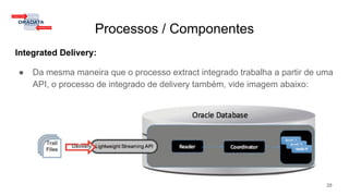 Processos / Componentes
Integrated Delivery:
● Da mesma maneira que o processo extract integrado trabalha a partir de uma
API, o processo de integrado de delivery também, vide imagem abaixo:
28
 