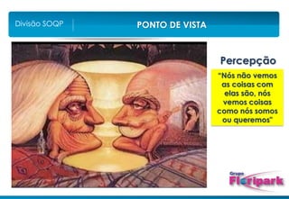PONTO DE VISTA
Divisão SOQP
Percepção
“Nós não vemos
as coisas com
elas são, nós
vemos coisas
como nós somos
ou queremos"
 