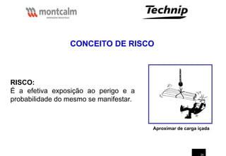 24
CONCEITO DE RISCO
RISCO:
É a efetiva exposição ao perigo e a
probabilidade do mesmo se manifestar.
Aproximar de carga içada
 