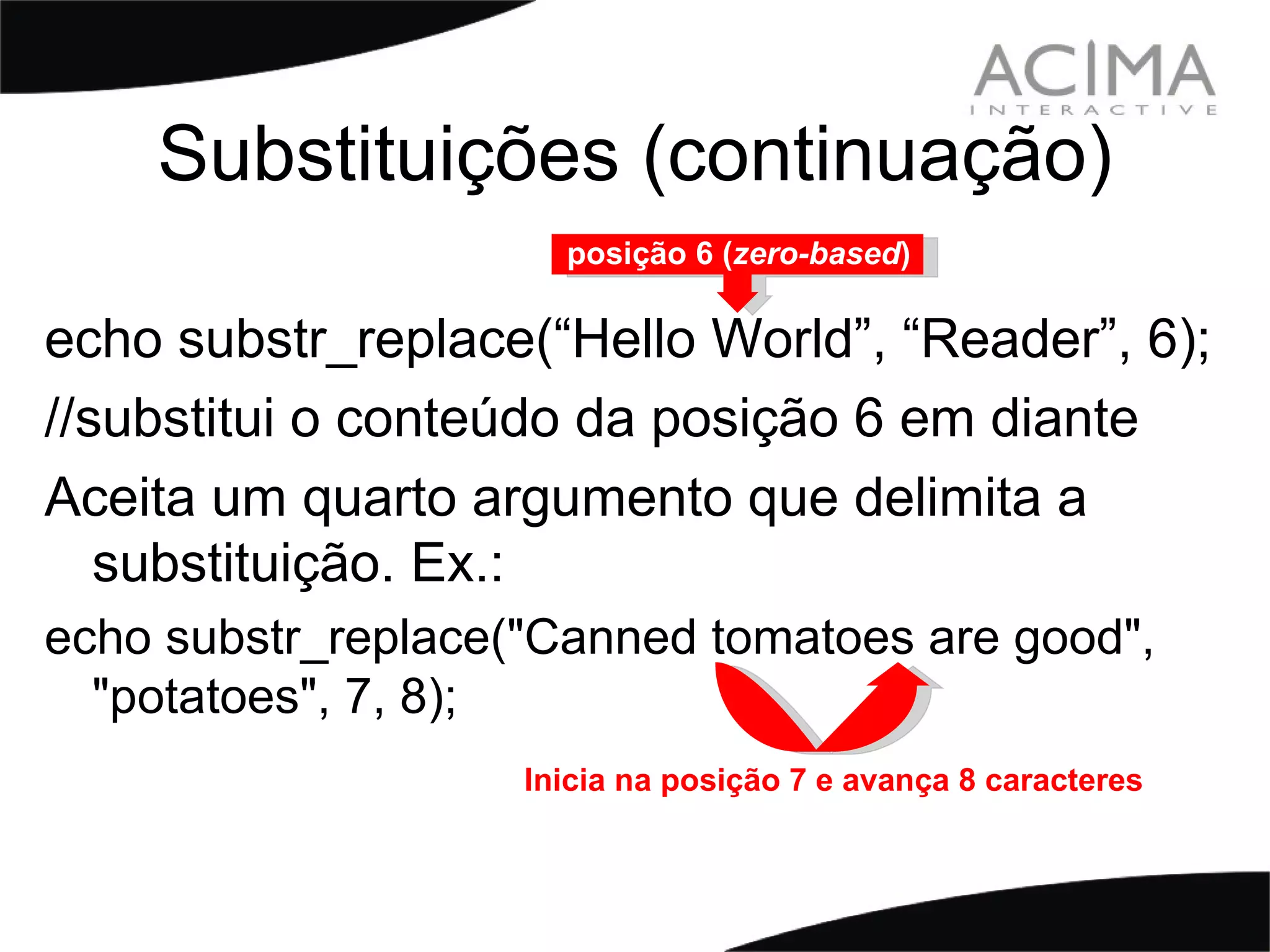 Treinamento PHP: Strings & Patterns