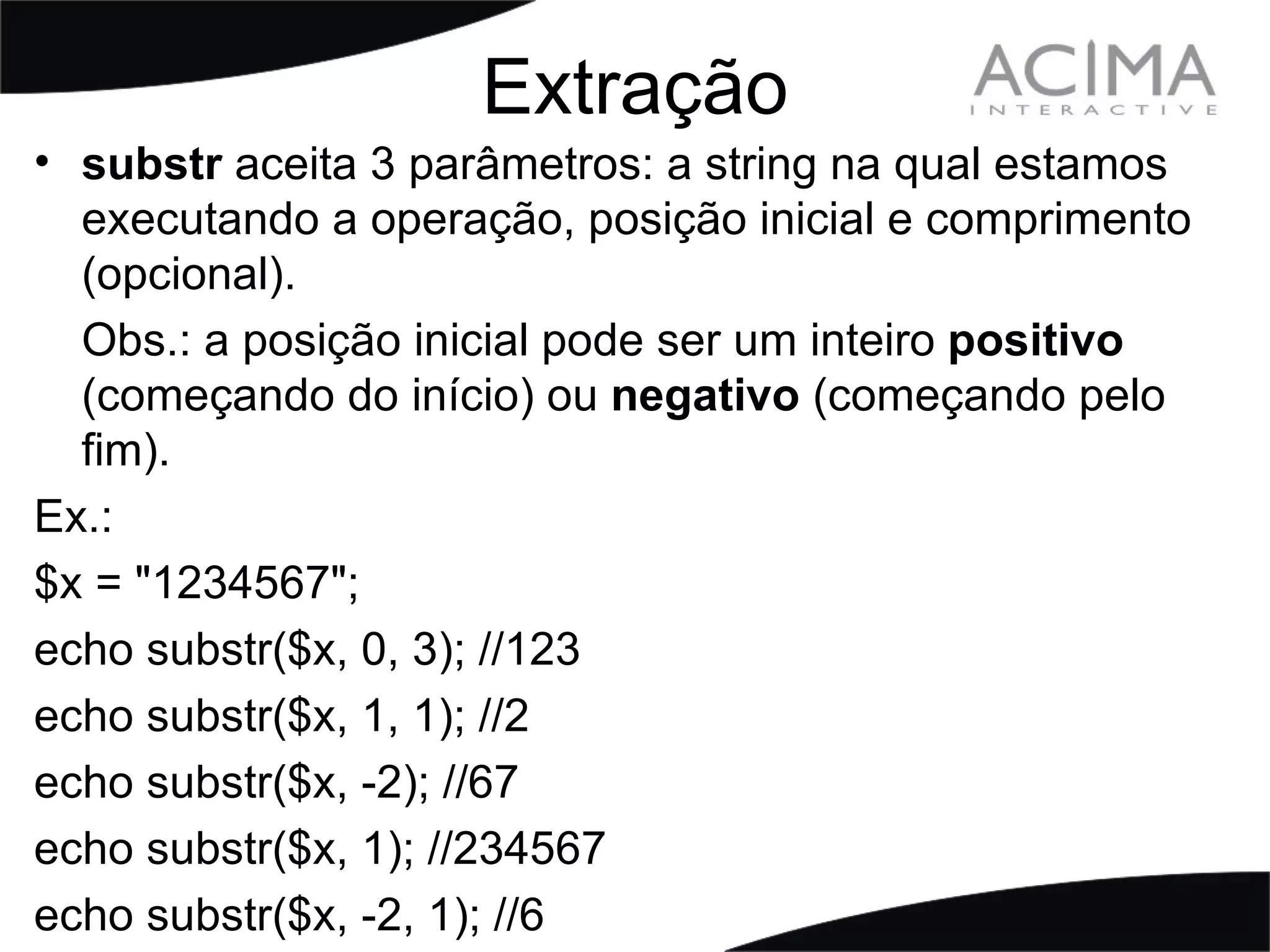 Treinamento PHP: Strings & Patterns