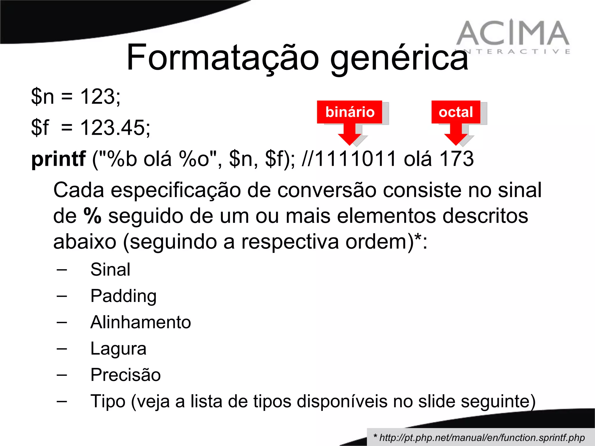Treinamento PHP: Strings & Patterns