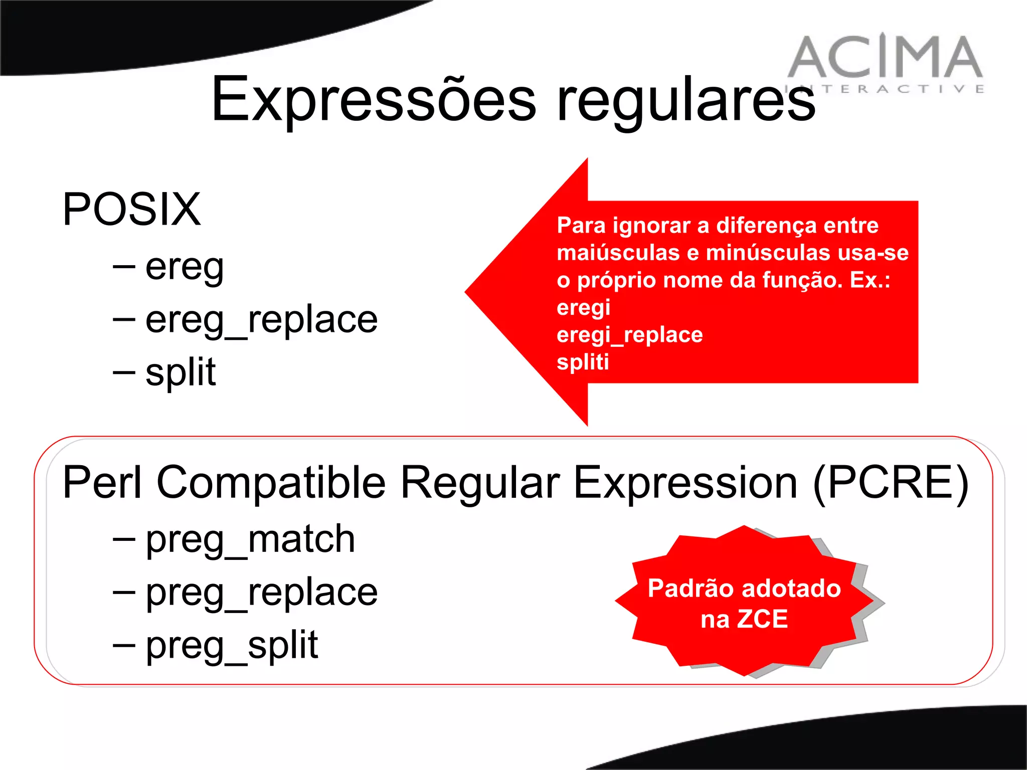 Treinamento PHP: Strings & Patterns