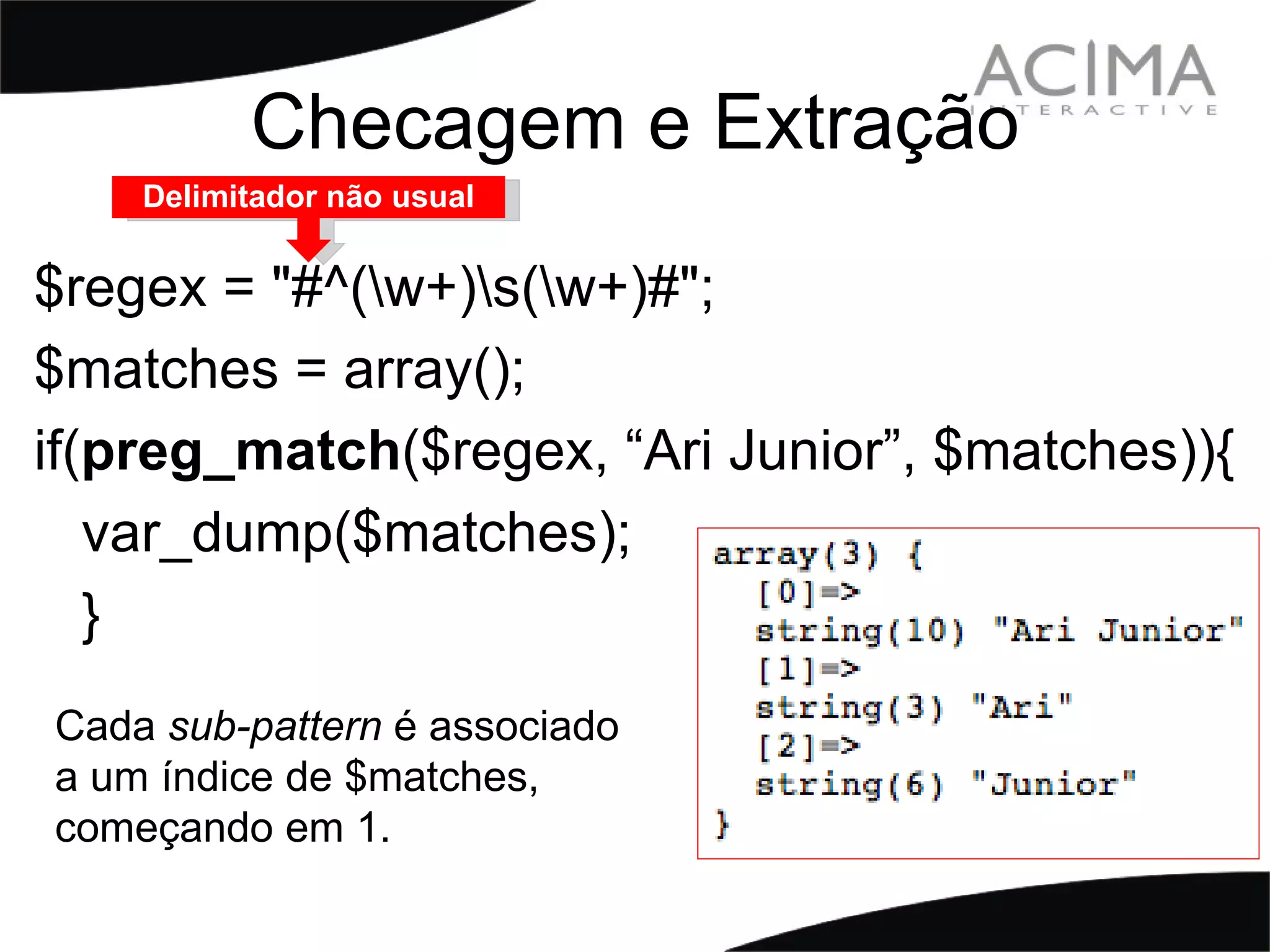 Treinamento PHP: Strings & Patterns