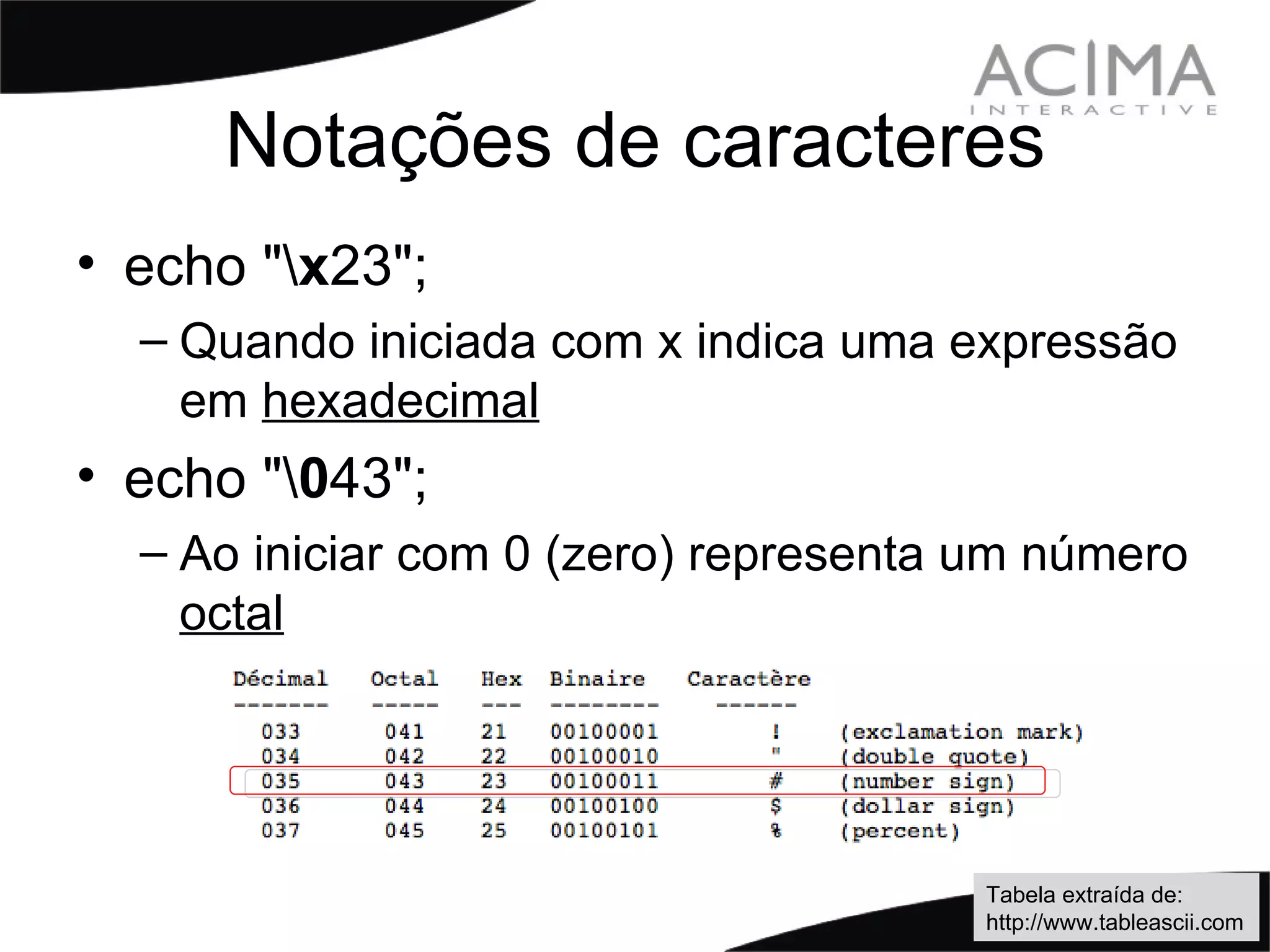 Treinamento PHP: Strings & Patterns