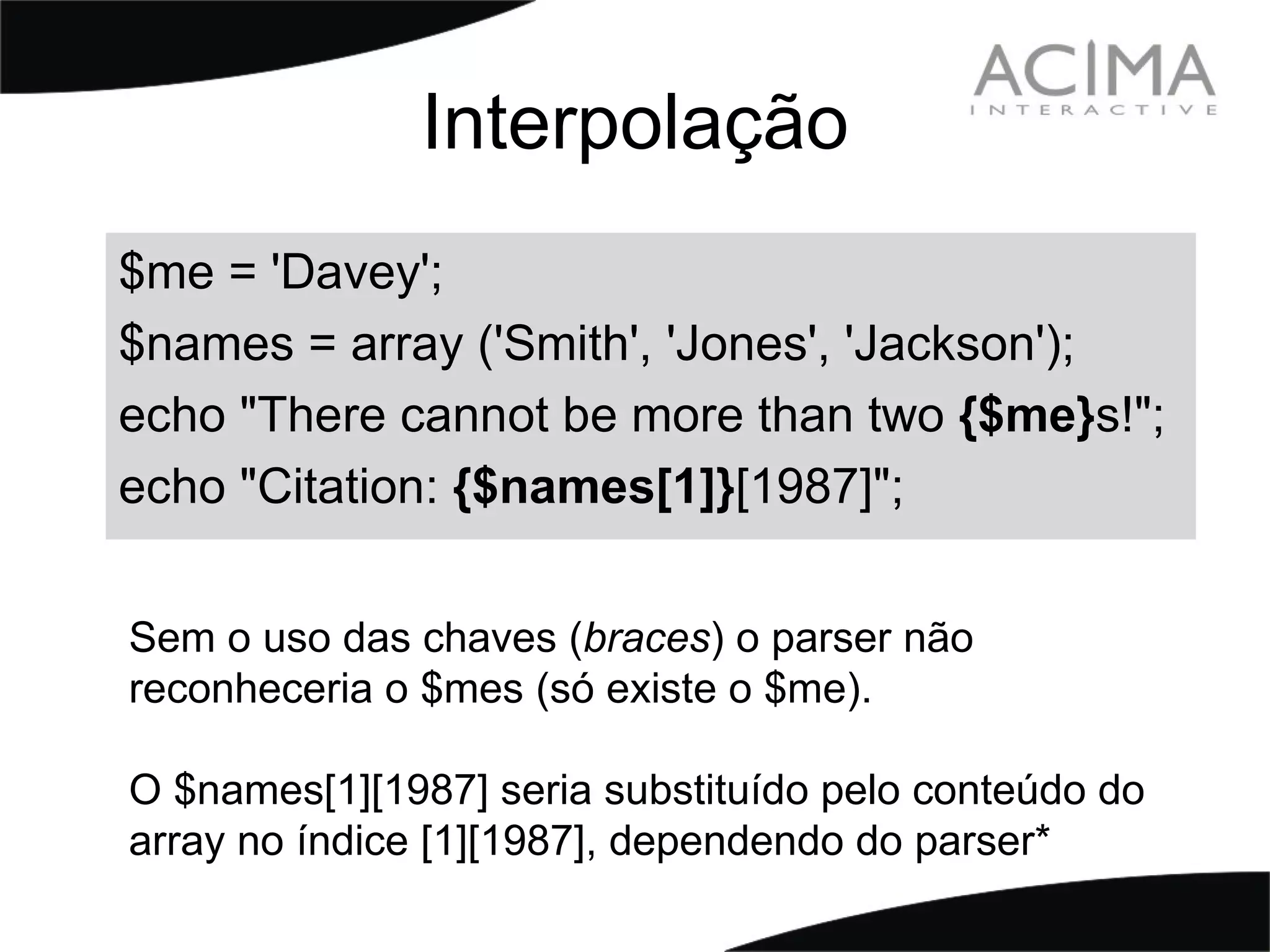Treinamento PHP: Strings & Patterns
