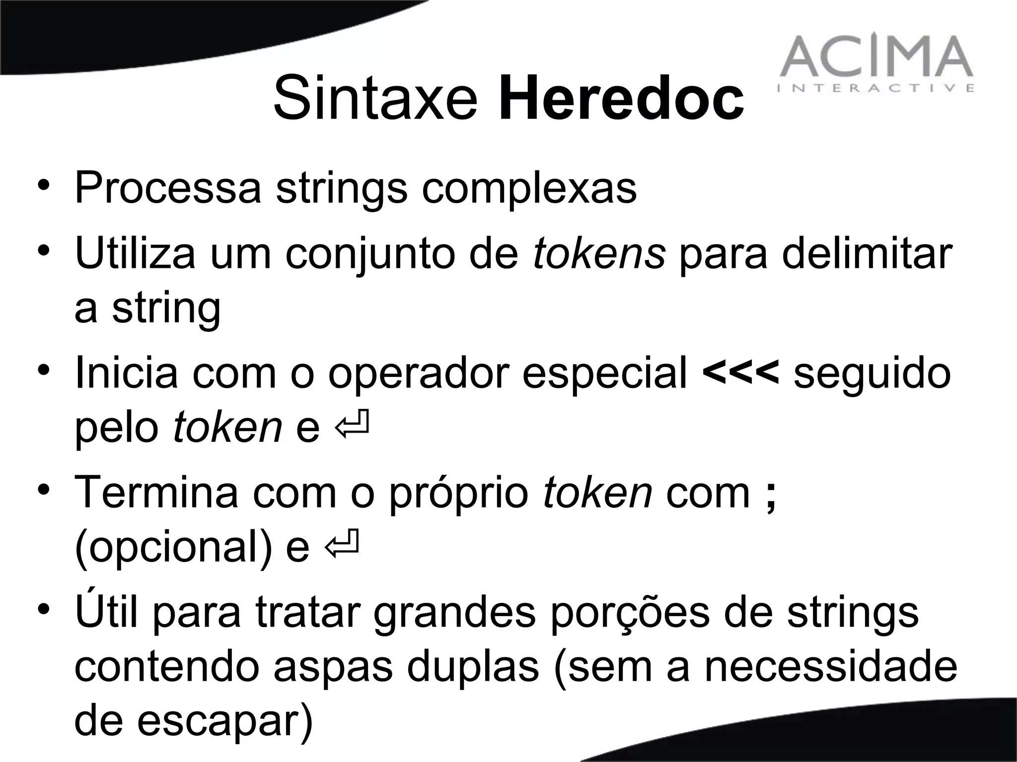 Treinamento PHP: Strings & Patterns