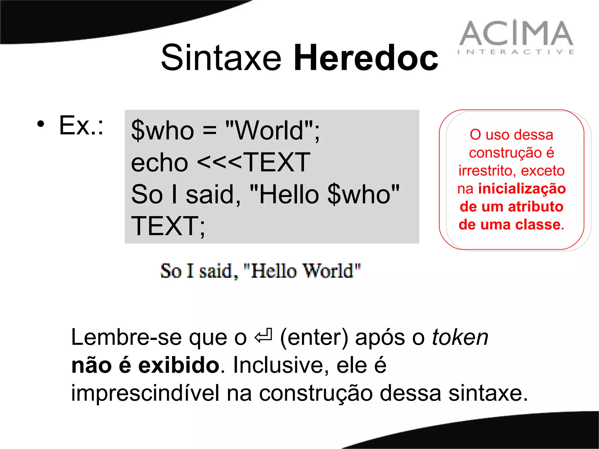 Treinamento PHP: Strings & Patterns