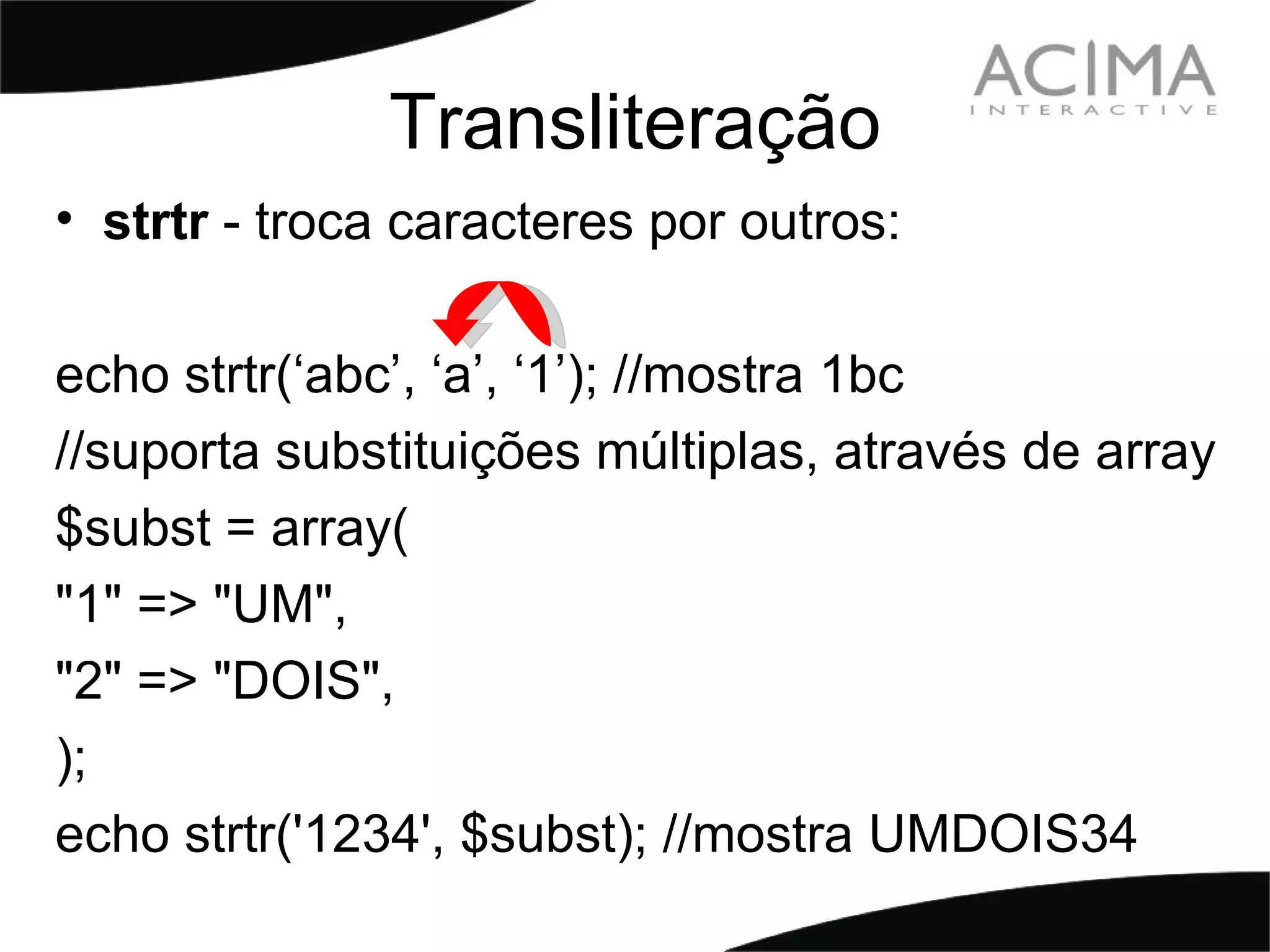 Treinamento PHP: Strings & Patterns
