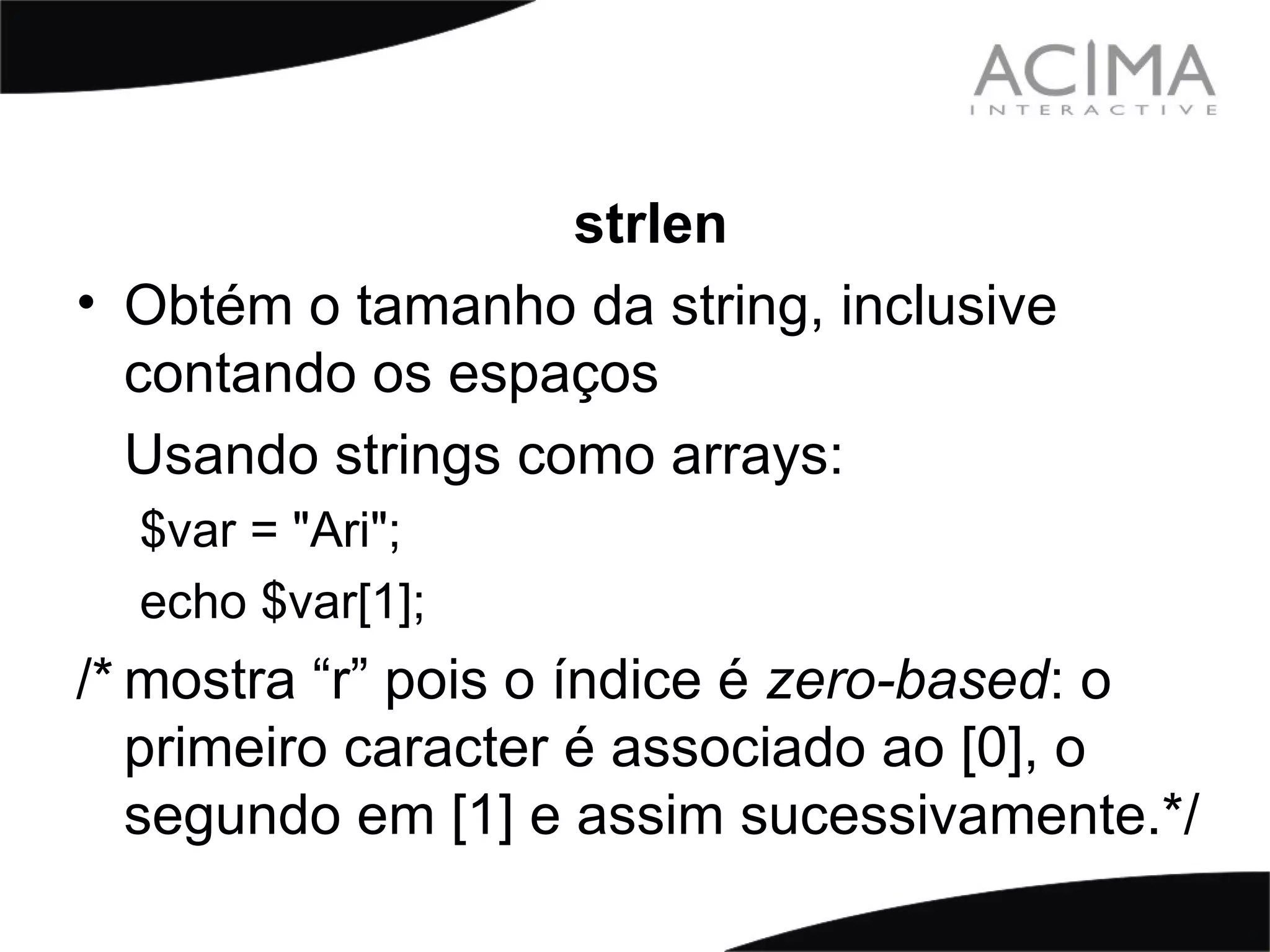 Treinamento PHP: Strings & Patterns