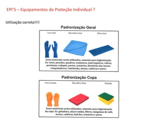 O QUE É CIPA?
EPI’S – Equipamentos de Proteção Individual ?
Utilização correta!!!!
 