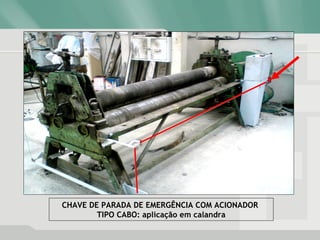 CHAVE DE PARADA DE EMERGÊNCIA COM ACIONADOR
TIPO CABO: aplicação em calandra
 