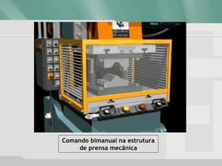 Comando bimanual na estrutura
de prensa mecânica
 