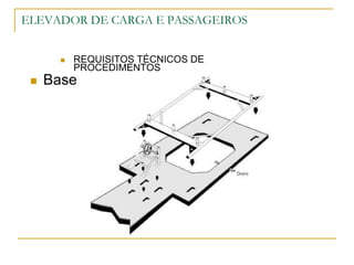 ELEVADOR DE CARGA E PASSAGEIROS
 REQUISITOS TÉCNICOS DE
PROCEDIMENTOS
 Base
 