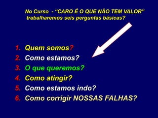 Onde Queremos Chegar?(Objetivos)TREINAMENTOCaminhos(Estratégias)Onde estamos?