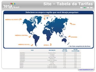 Site – Tabela da Tarifas 