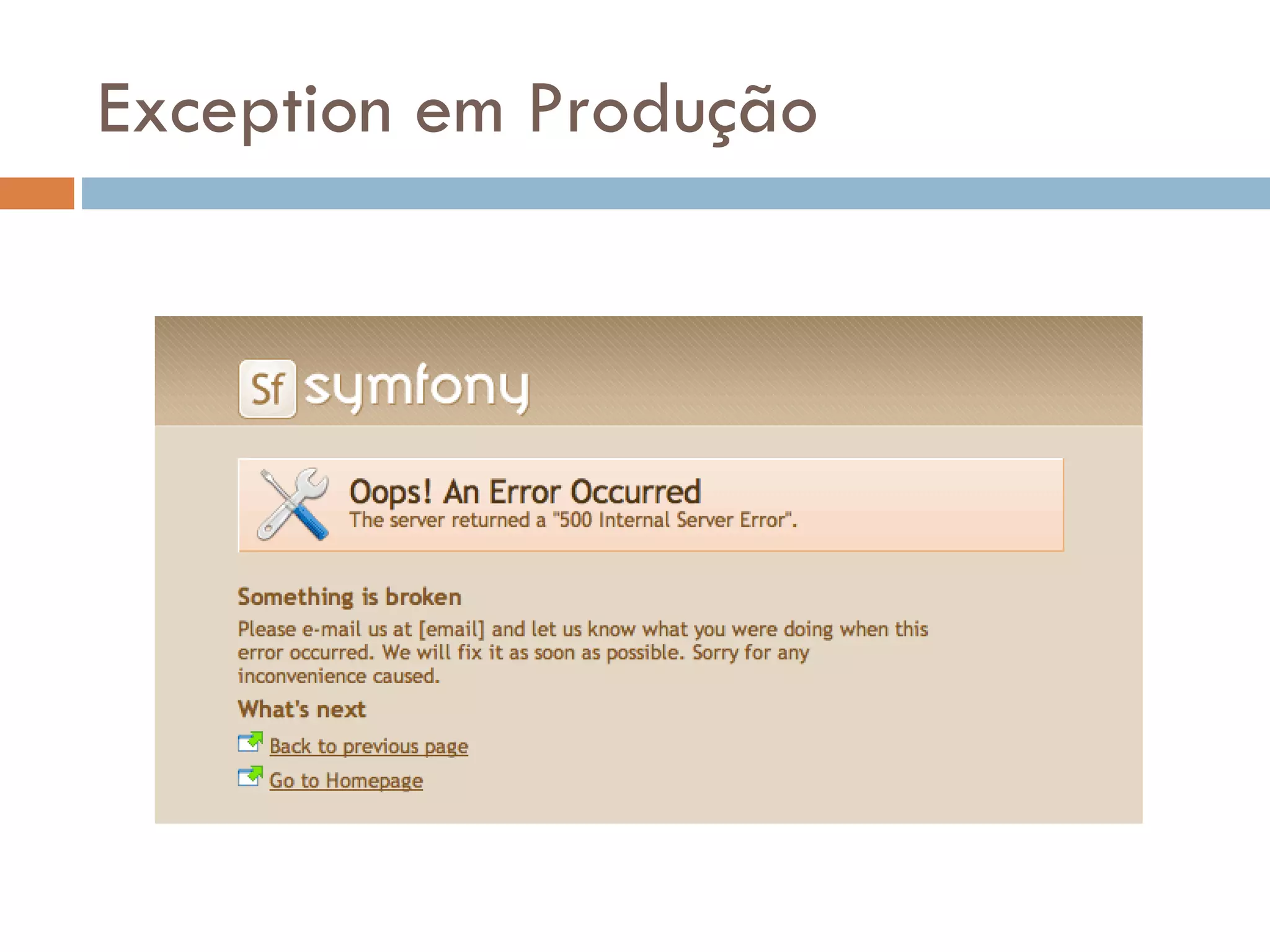 Exception em Produção 