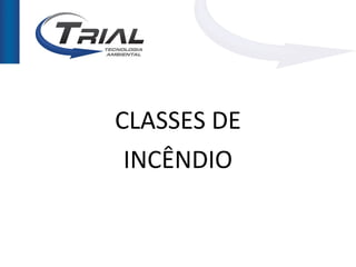 CLASSES DE
 INCÊNDIO
 