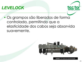 Vantagens
•Não há vazamento de material durante a
carga;
•Aumenta vida útil dos cabos;
•Poupa tempo, pois torna desnecessário o
reajuste de posição da gaiola durante a
carga de material ou operários;
•Segurança no transporte de operários e
materiais durante a carga e descarga da
gaiola.
15
 