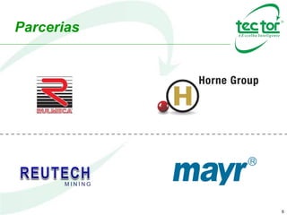 Rede de Atendimento
• Representantes
• Brasil
► RS, PR, SC, SP, RJ, MG, ES, BA,
GO, DF, MT, MS, CE, MA
• Chile
• Peru
• Argentina
• Europa
• África
6
 