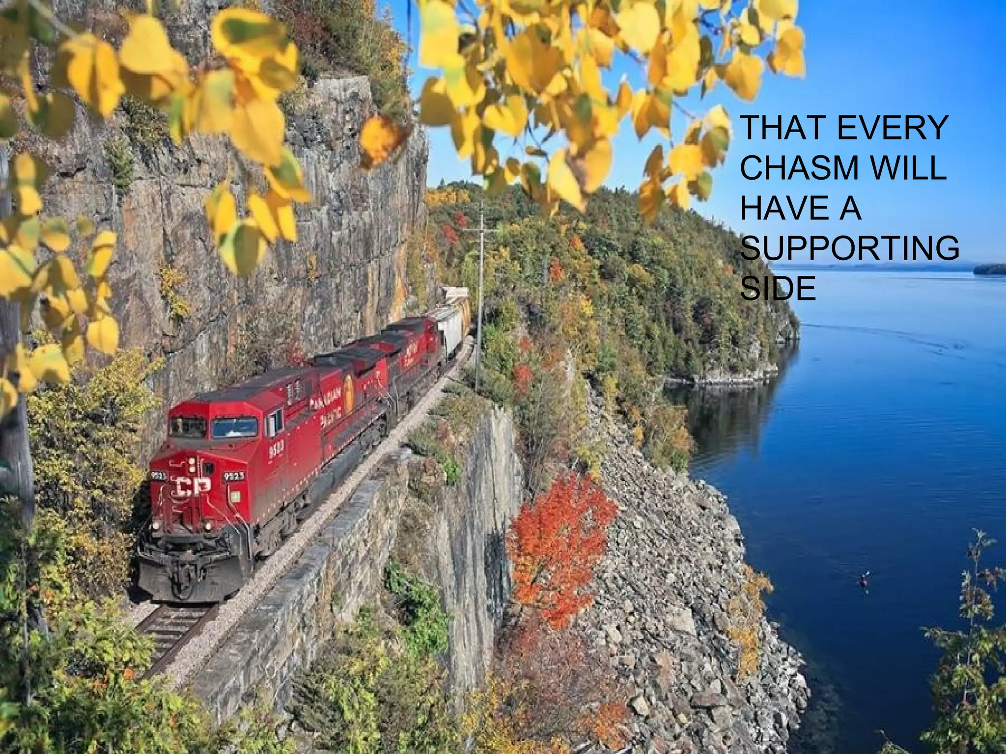 THAT EVERY
CHASM WILL
HAVE A
SUPPORTING
SIDE
 