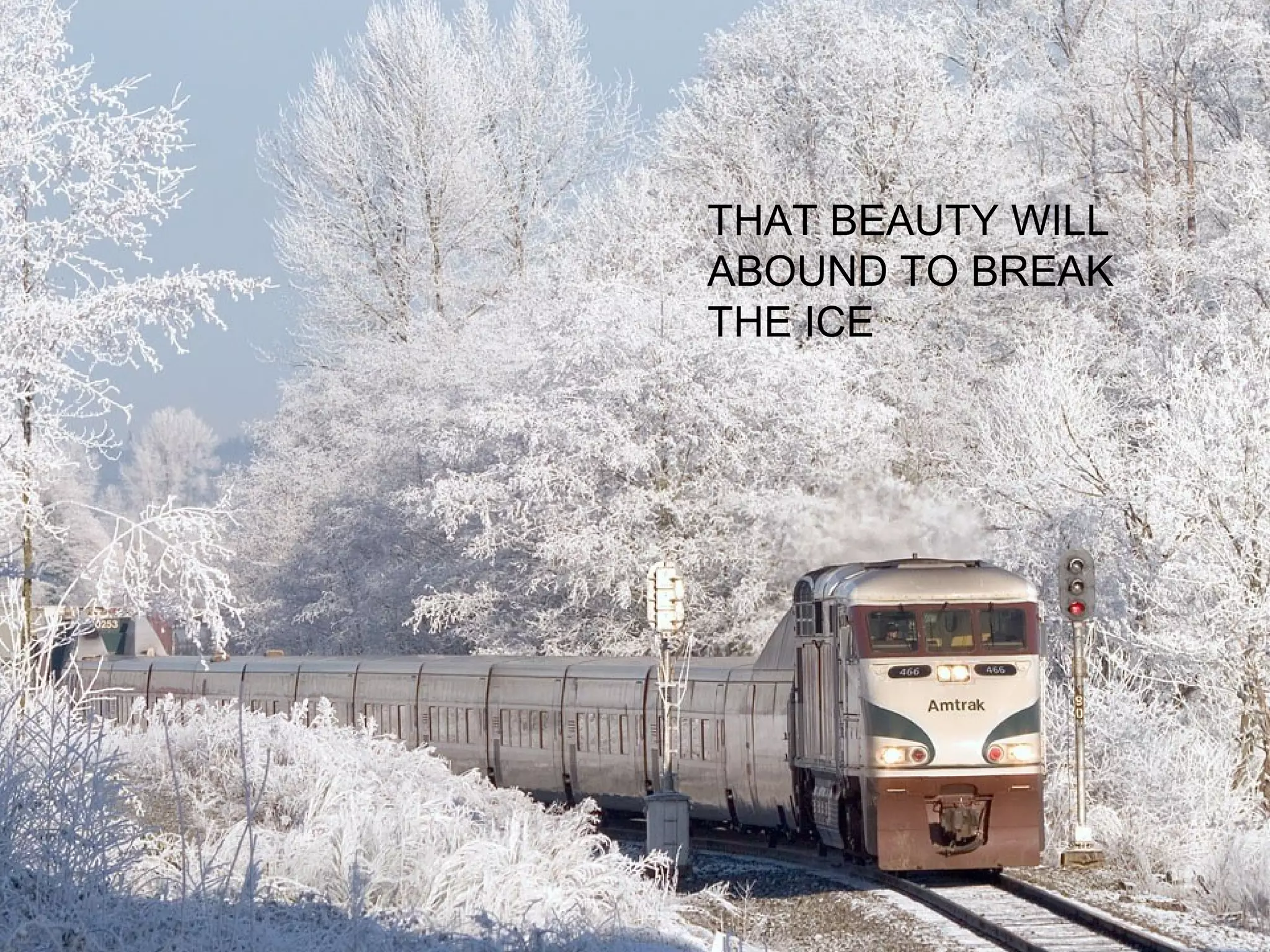 THAT BEAUTY WILL
ABOUND TO BREAK
THE ICE
 