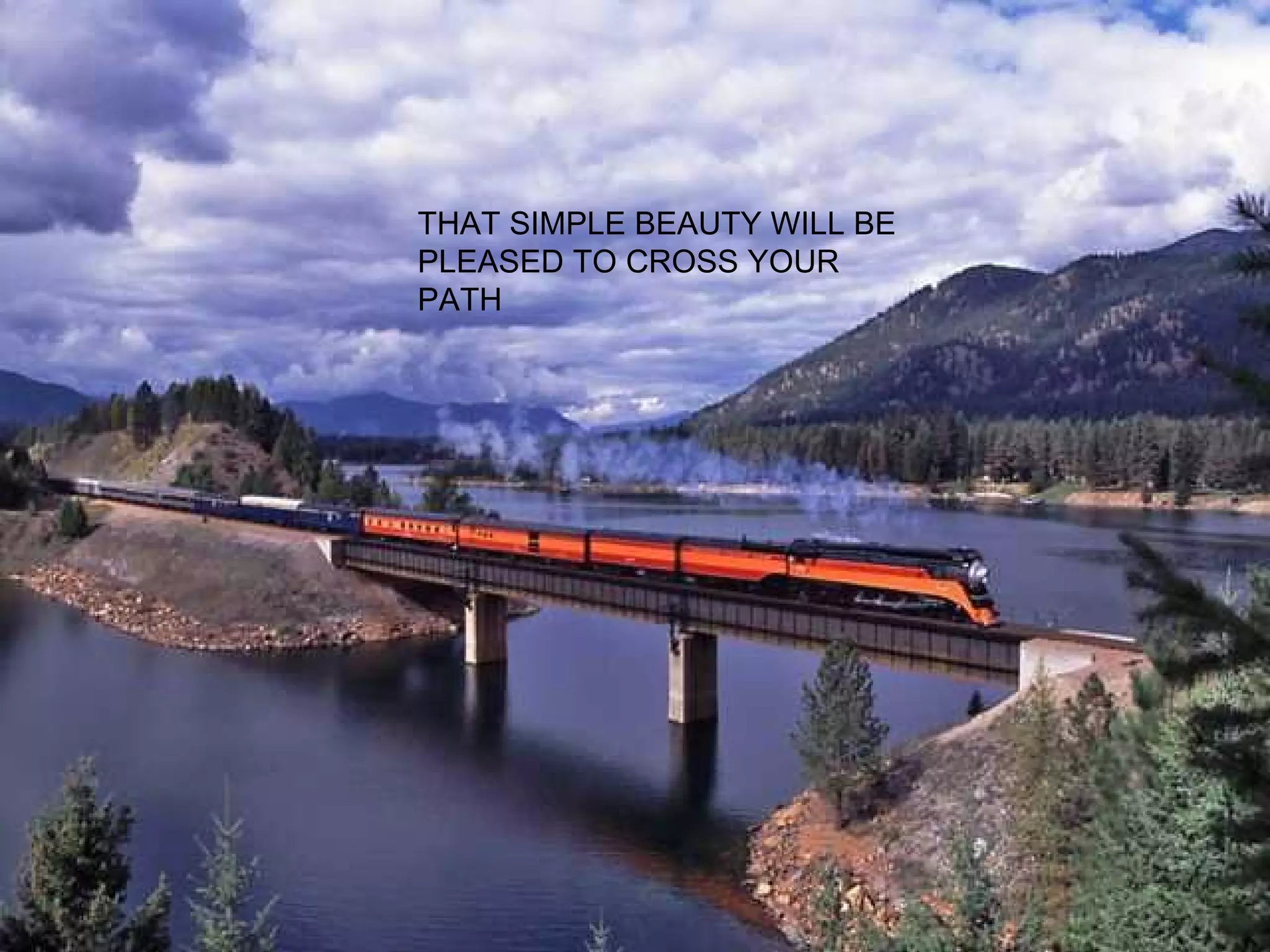 THAT SIMPLE BEAUTY WILL BE PLEASED TO CROSS YOUR PATH 