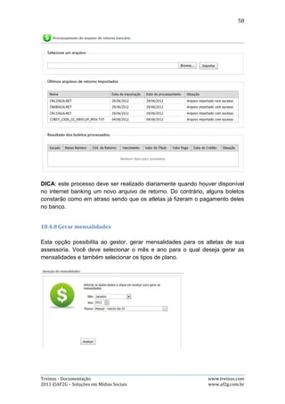 Documentação - Administração e Treinador