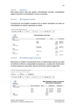Documentação - Administração e Treinador