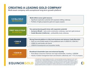 Trek Mining - Transaction to Form Equinox Gold
