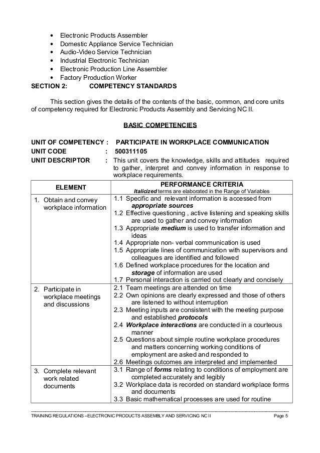 Tr electronic products assembly and servicing nc ii