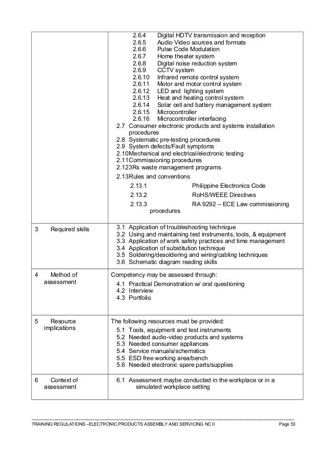Tr electronic products assembly and servicing nc ii
