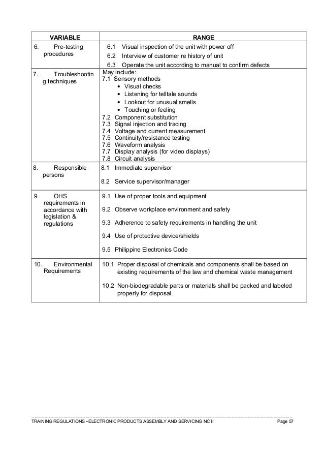 Tr electronic products assembly and servicing nc ii